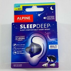 Alpine SleepDeep Earplugs Multi Size Pack 3D Oval Shape Ultra Soft & More NEW